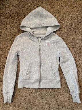 abercrombie kids Light Gray NYC Zip Hoodie